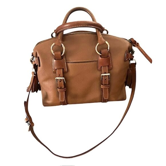 Dooney & Bourke Bristol Caramel Pebbled Leather Satchel - Picture 2 of 11